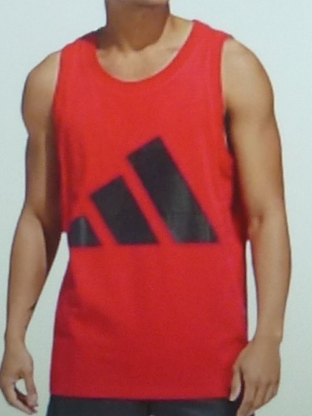 Adidas Mens Size Medium Tank Top Athletic Sleeveless Red Black